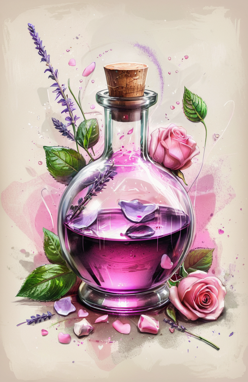 35849-2815763528-recipe of a _Love Potion_ made with ingredients including_ (Rose petals, Peppermint, Lavender oil, Jasmine oil, Pearl Fairy Dust.png